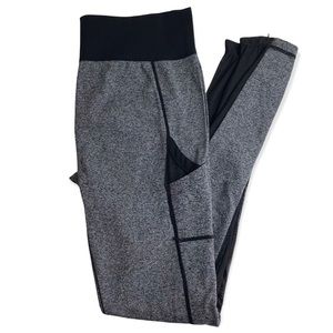 Soho Girl Size LARGE/XL Mesh Black & Gray Workout Gym Leggings